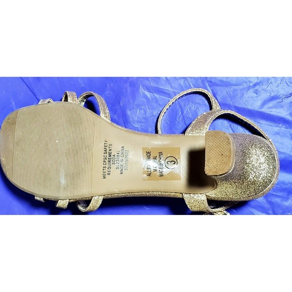 Soda 3 Children's Girl's Open Toe Slingback Block High Heel Sandals Flawed - Picture 7 of 12